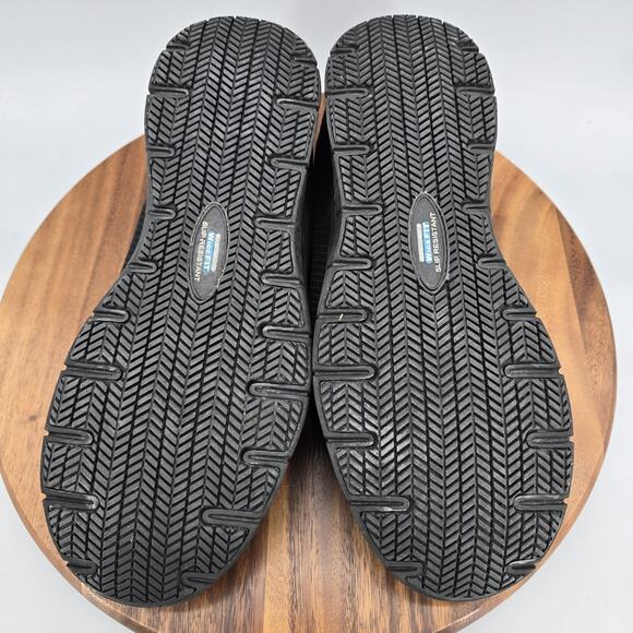 Skechers Work Shoes Mens 12 Wide Black Slip Resistant Mesh Athletic Sneakers - Picture 8 of 8